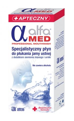 Alfa Med - Płyn do płukania jamy ustnej i gardła.